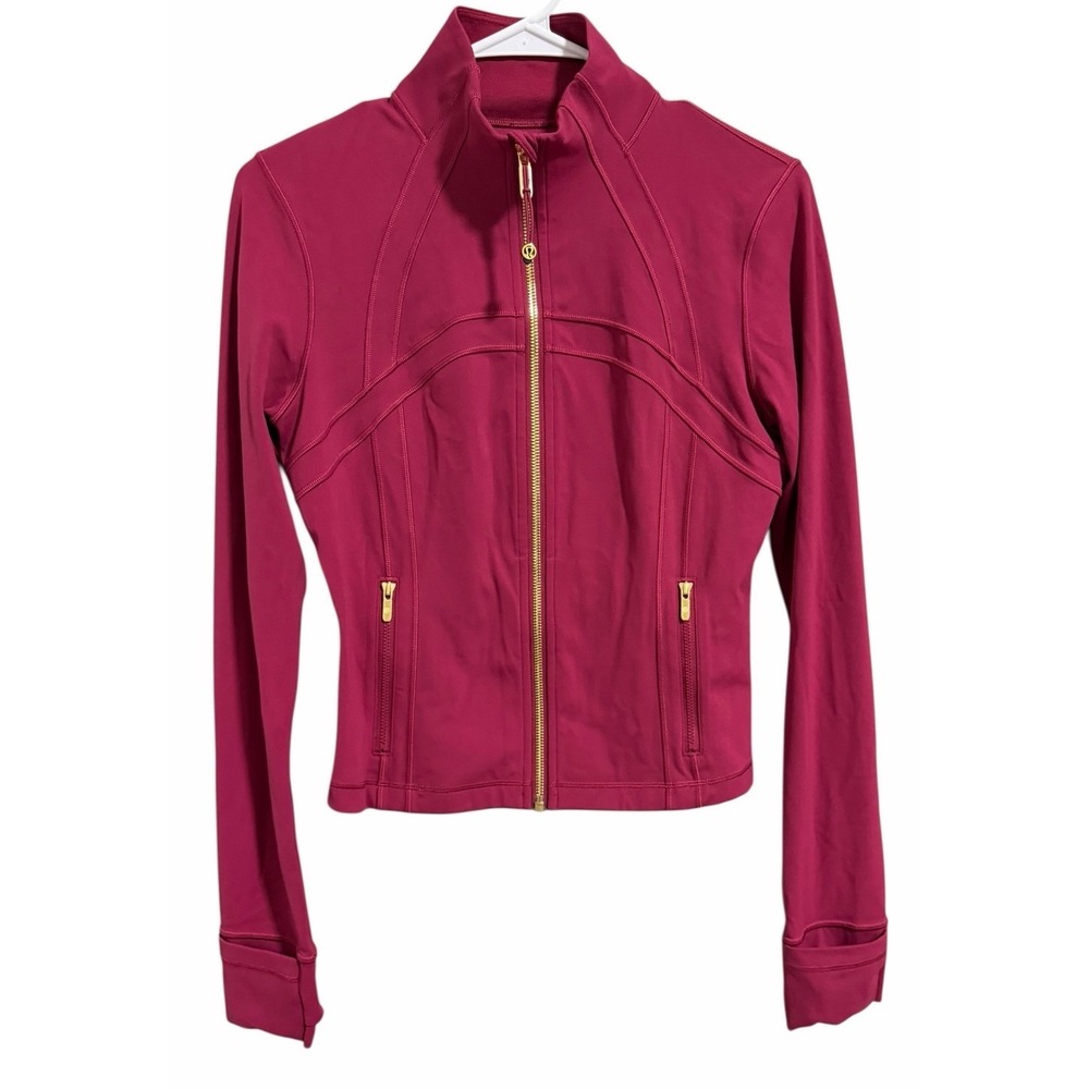 Lululemon Define Cropped Jacket Nulu Magenta Smoke Gold Women's Sizes 8